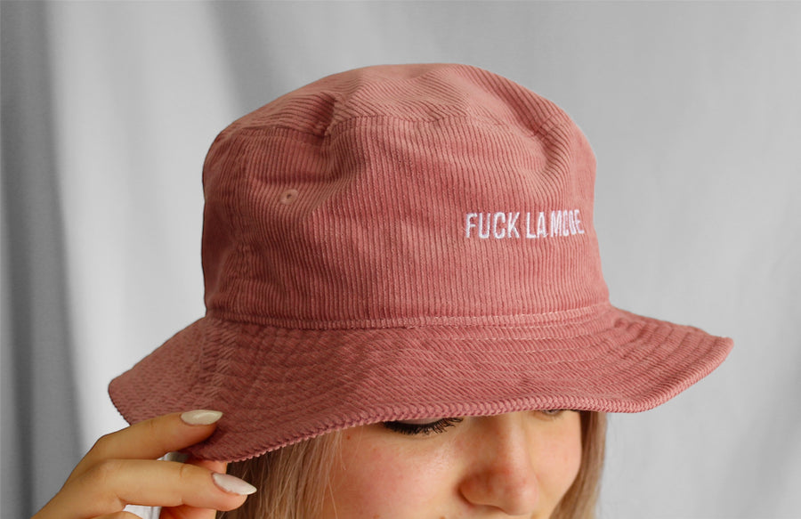 Corduroy FLM Bucket Hat - Faded Pink