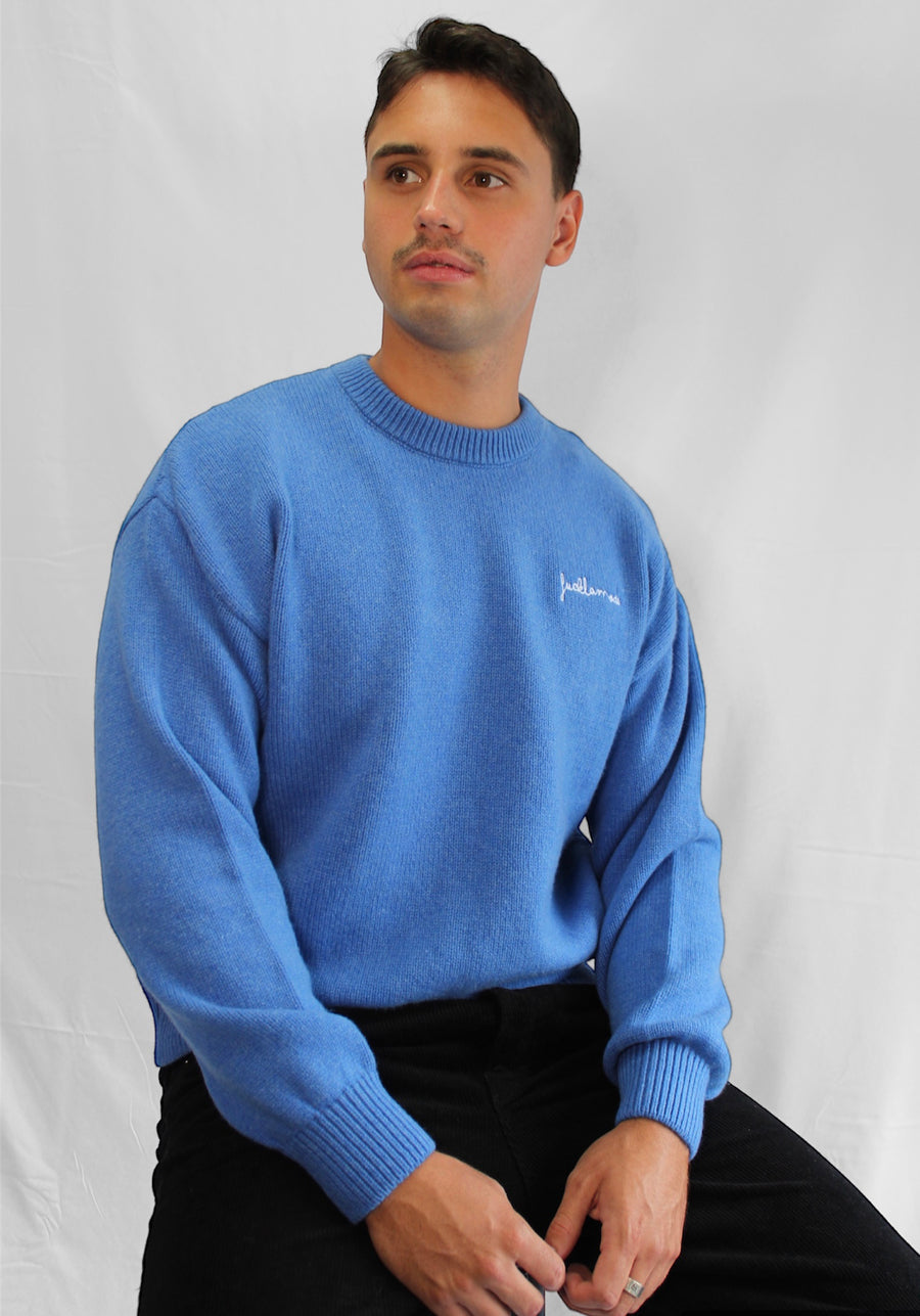 Oversize Merino Wool Sweater - Sky Blue