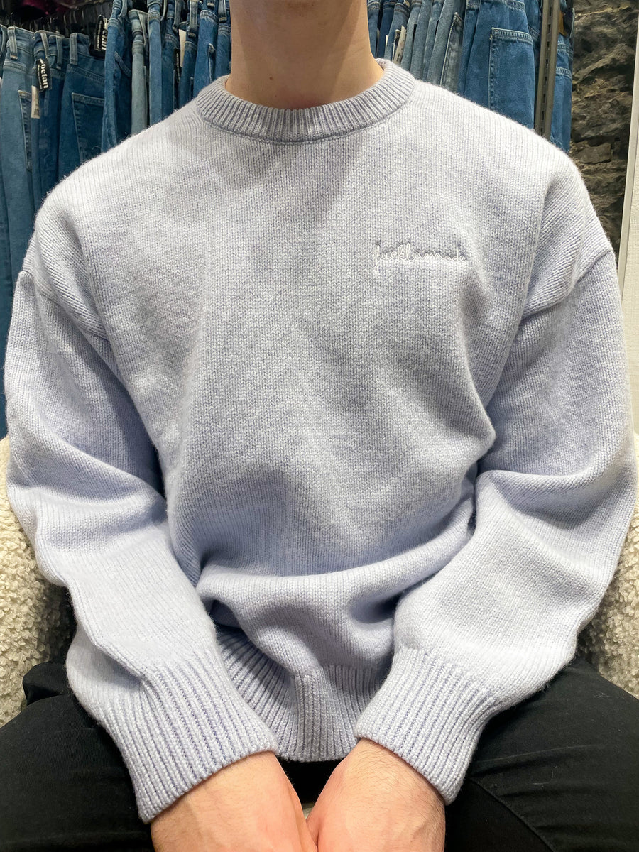 Oversize Merino Wool Sweater - Baby Blue