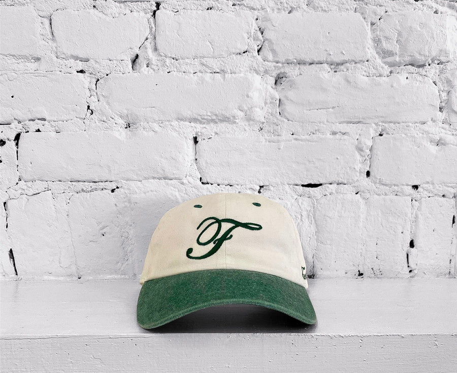 'F' 2 tone cap - Off White + Green