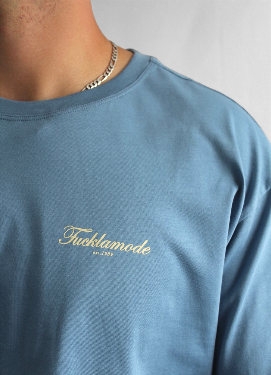 Script FLM T-shirt - Baby Blue