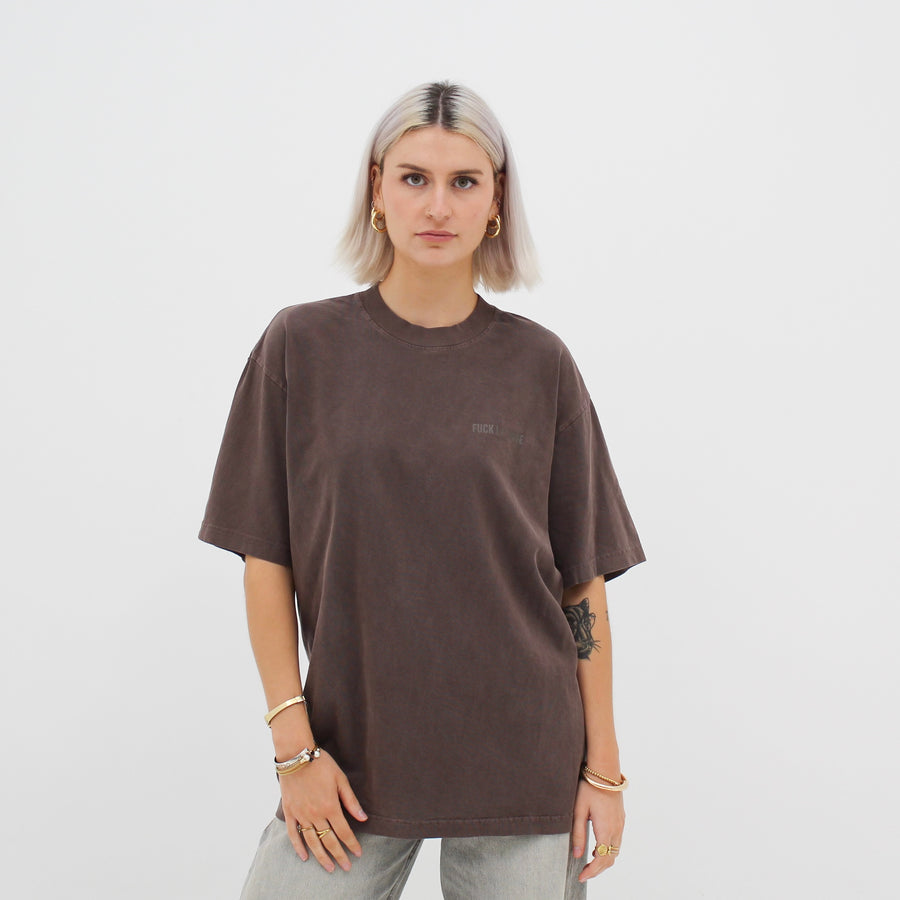 Oversize adress T-shirt - Brown