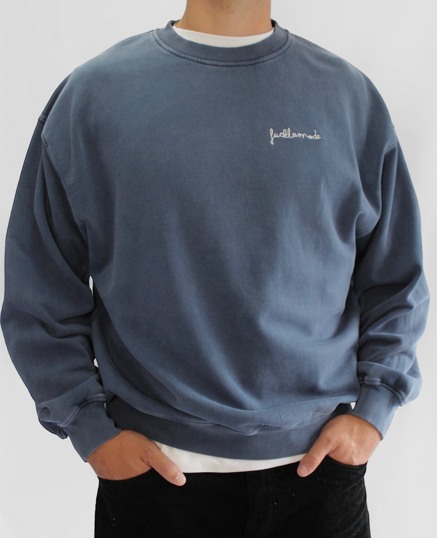 FLM x CS - Premium Oversize Crewneck - Denim Blue