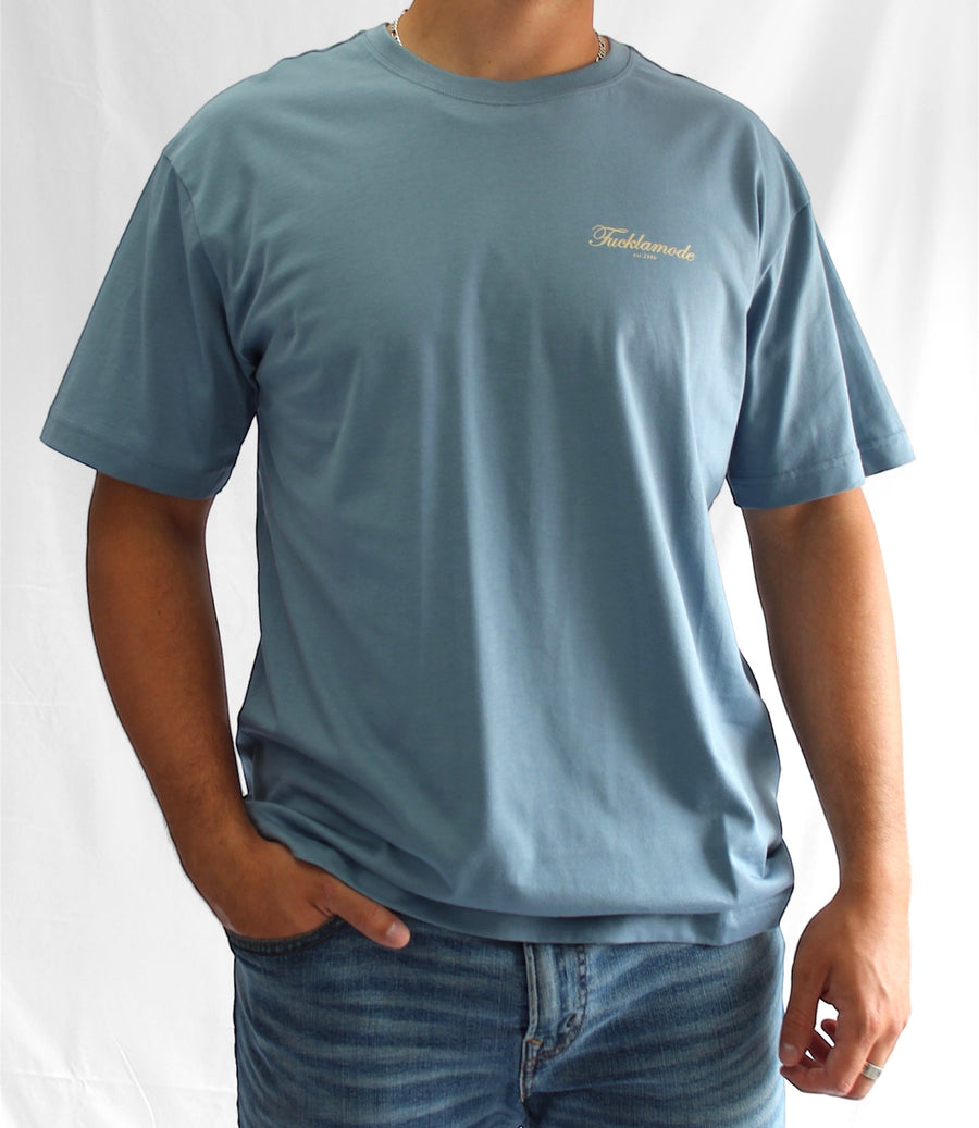 Script FLM T-shirt - Baby Blue