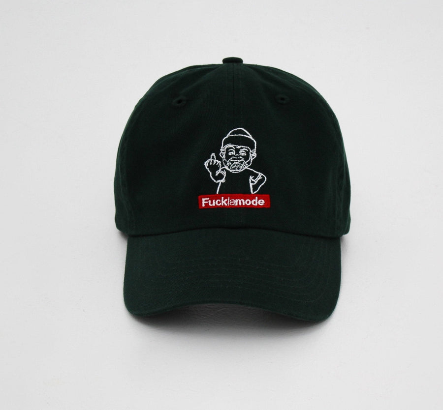 Black “fuck la mode” dwarf cap with the “fuck la mode” logo — streetwear clothing from Québec City.