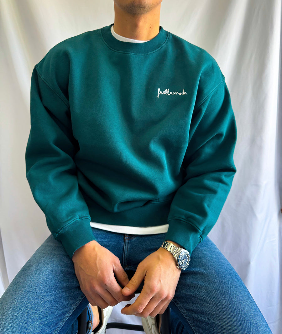 FLM x CS - Premium Oversize Crewneck - Ocean Green