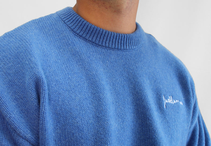 Oversize Merino Wool Sweater - Sky Blue