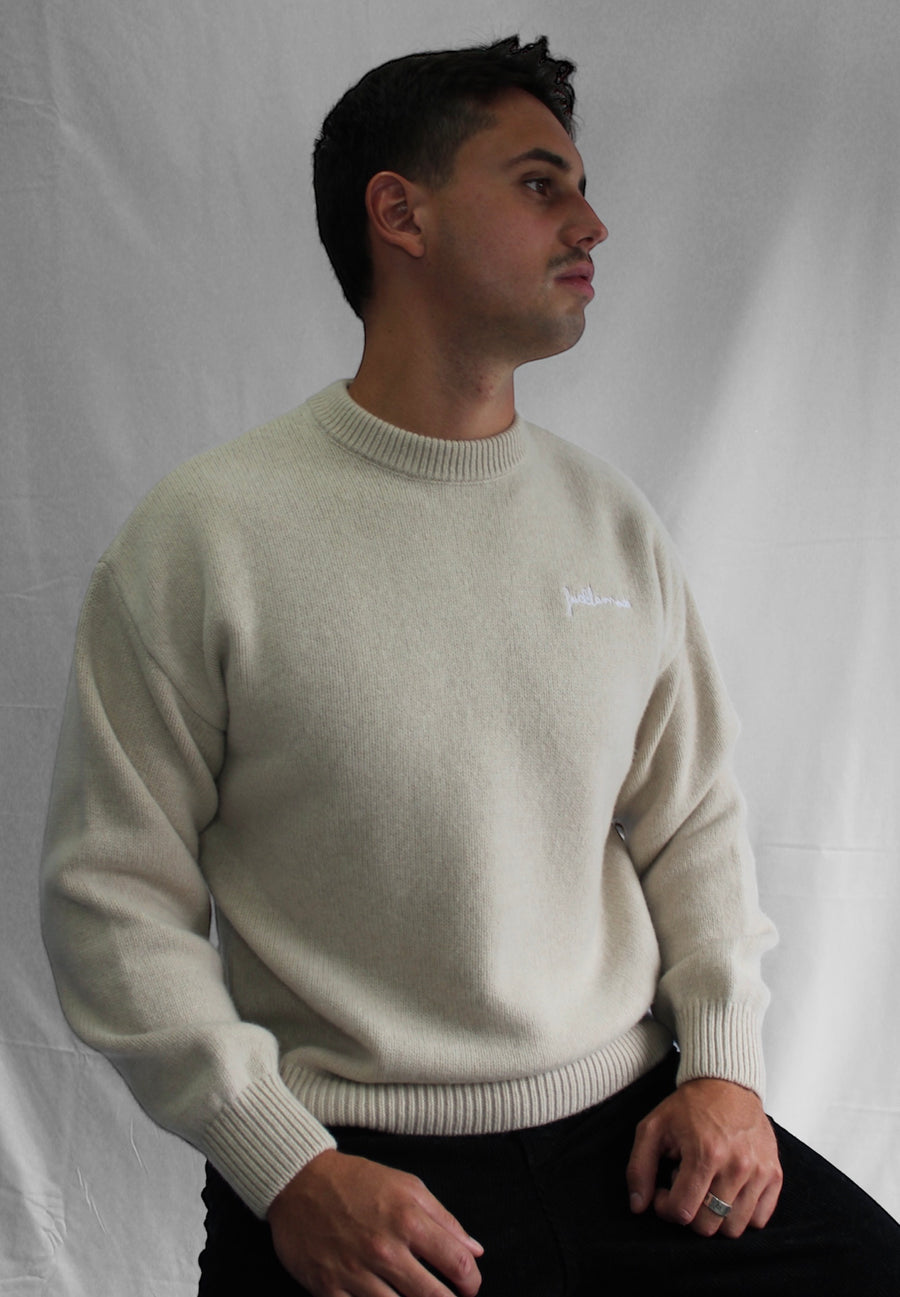 Oversize Merino Wool Sweater - Creme