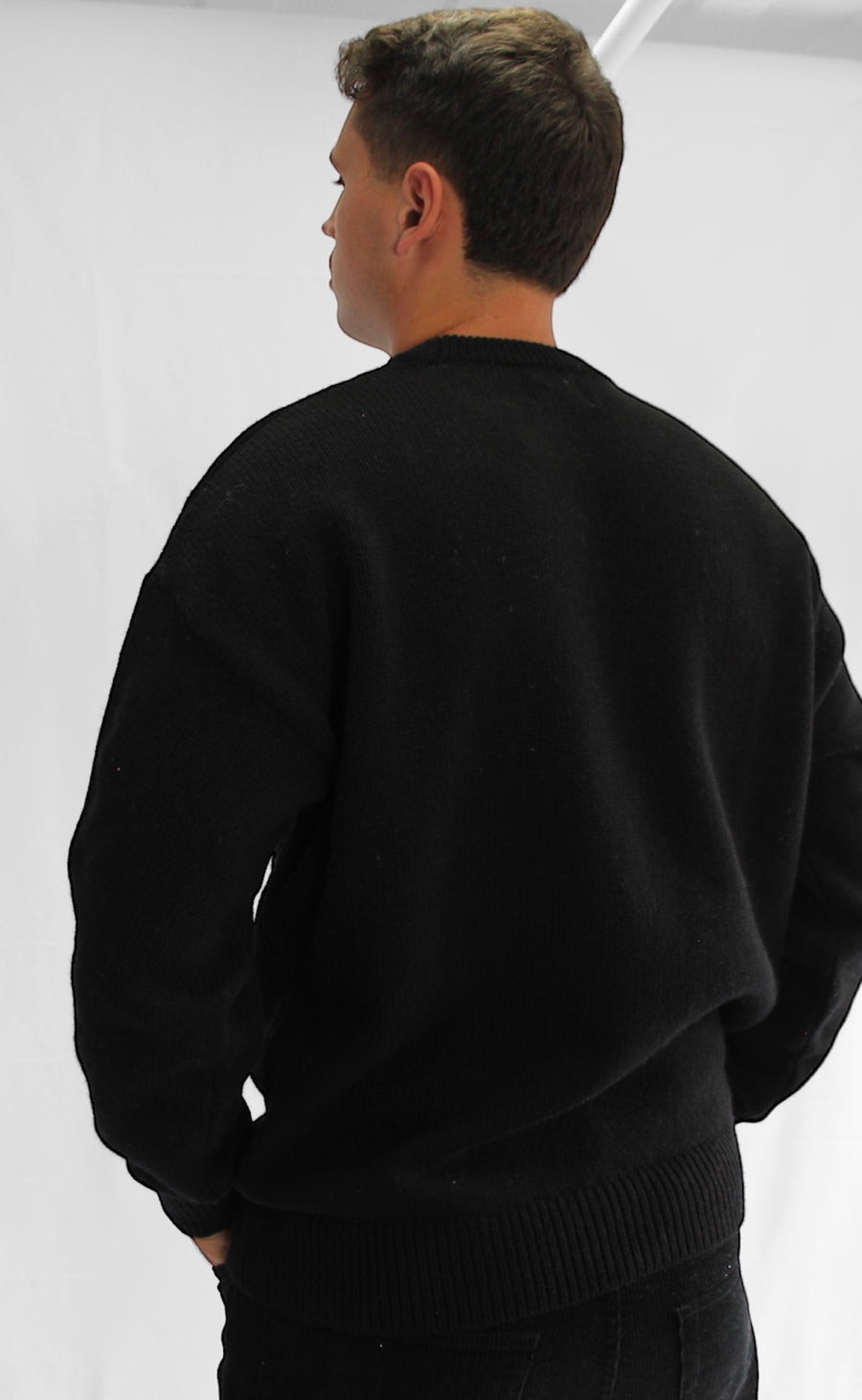 Oversize Merino Wool Sweater - Noir