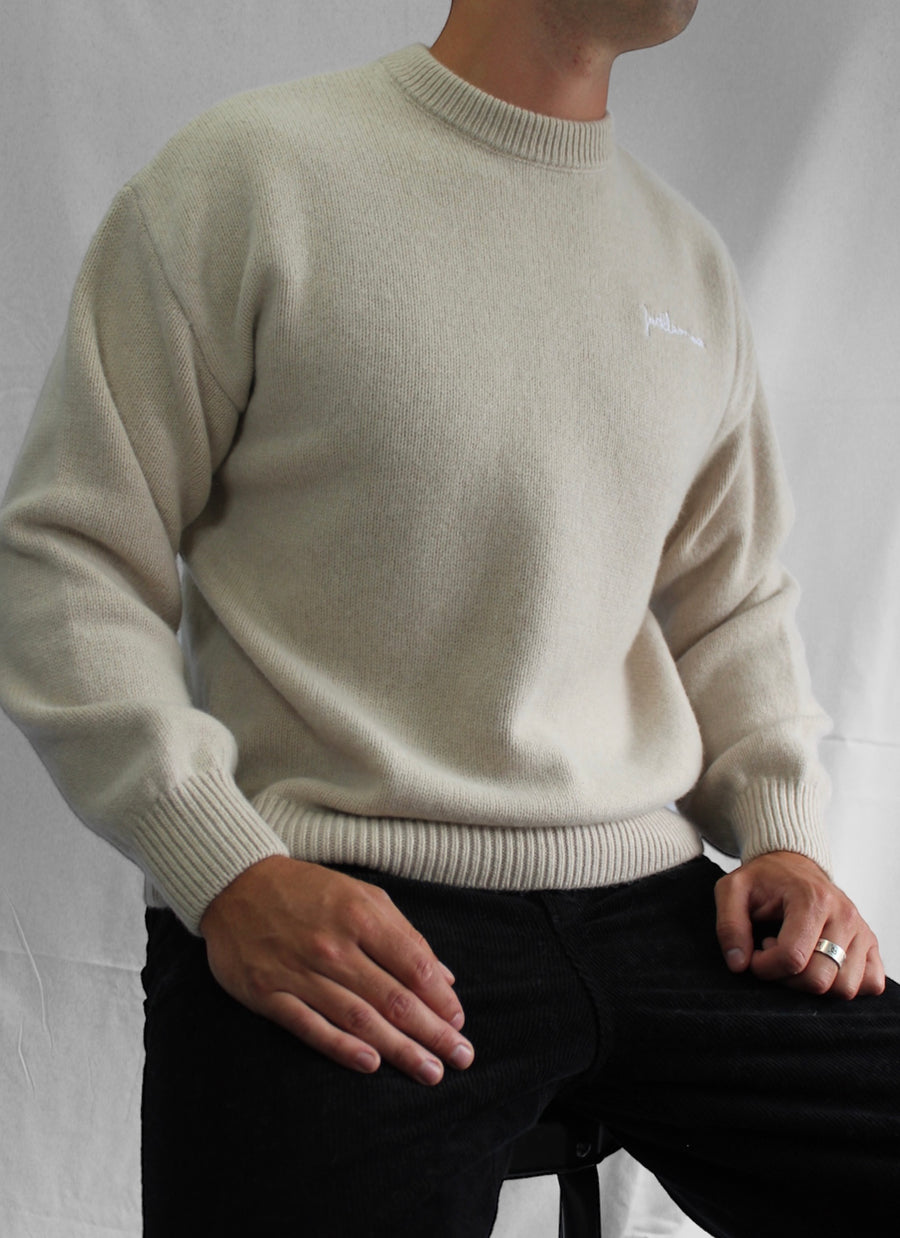 Oversize Merino Wool Sweater - Creme