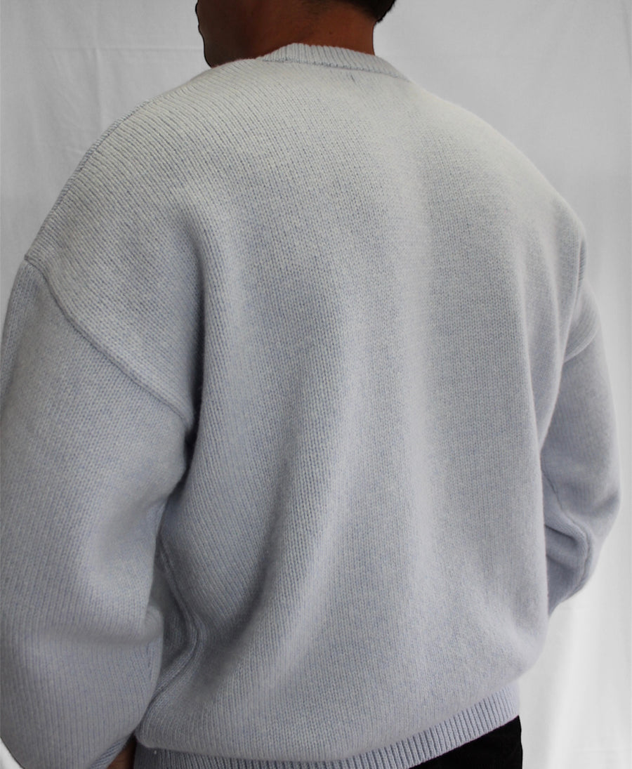 Oversize Merino Wool Sweater - Baby Blue