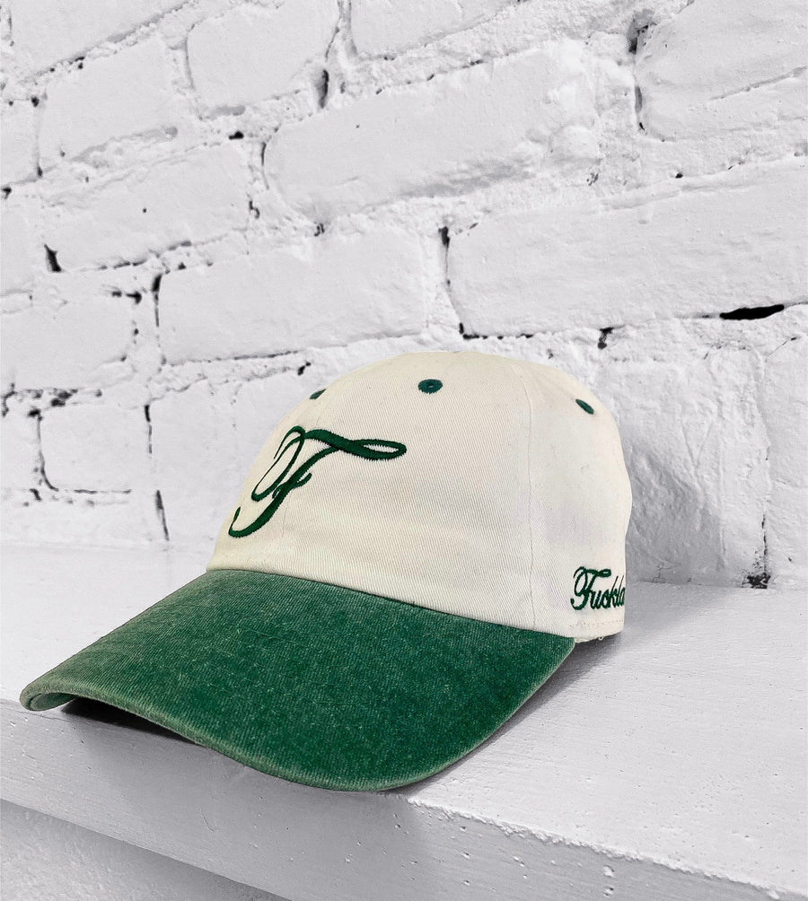 'F' 2 tone cap - Off White + Green