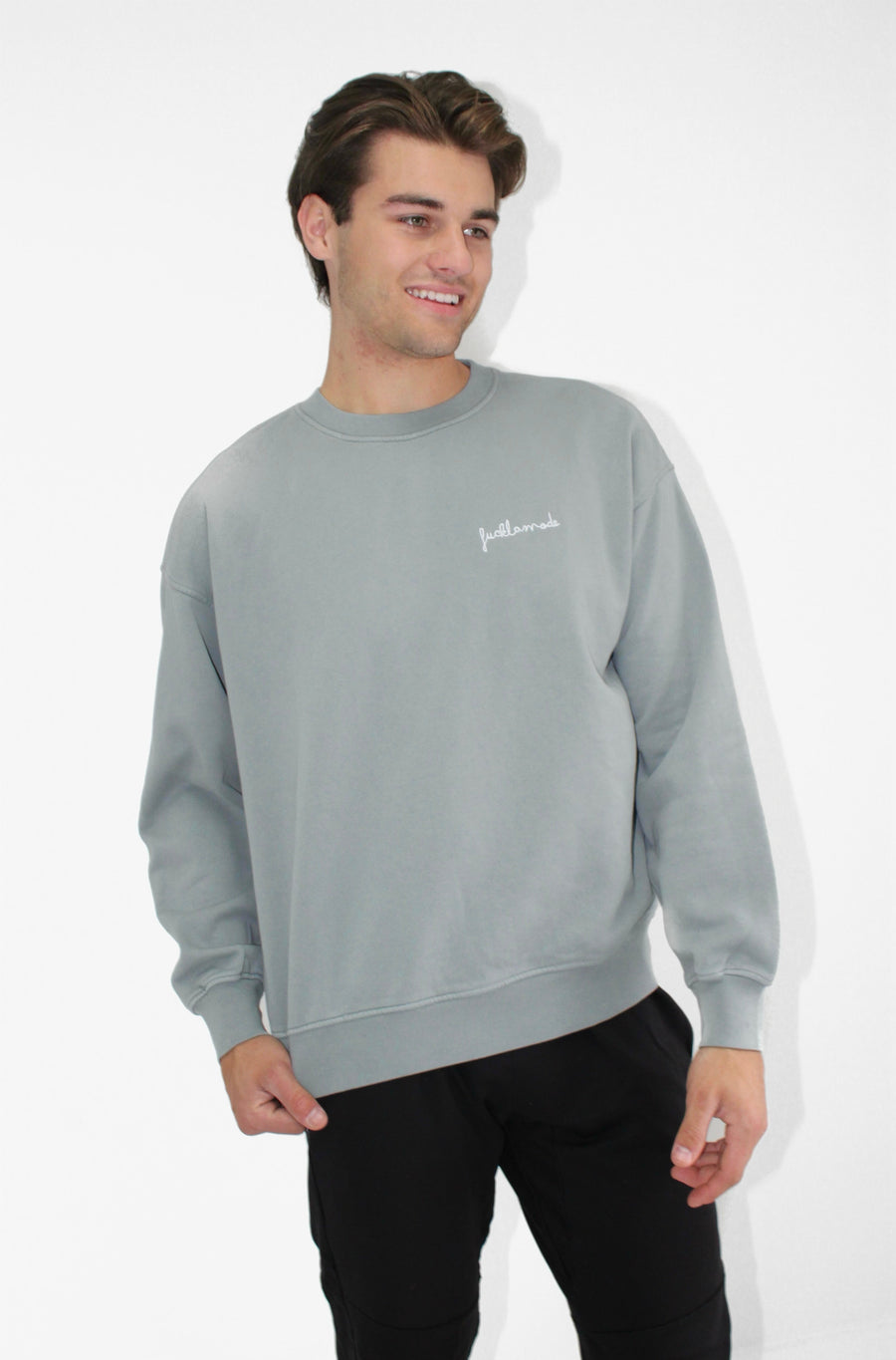 Premium Oversize Crewneck - Steel Blue