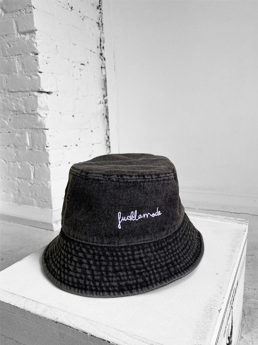 Handwriting Denim Bucket Hat