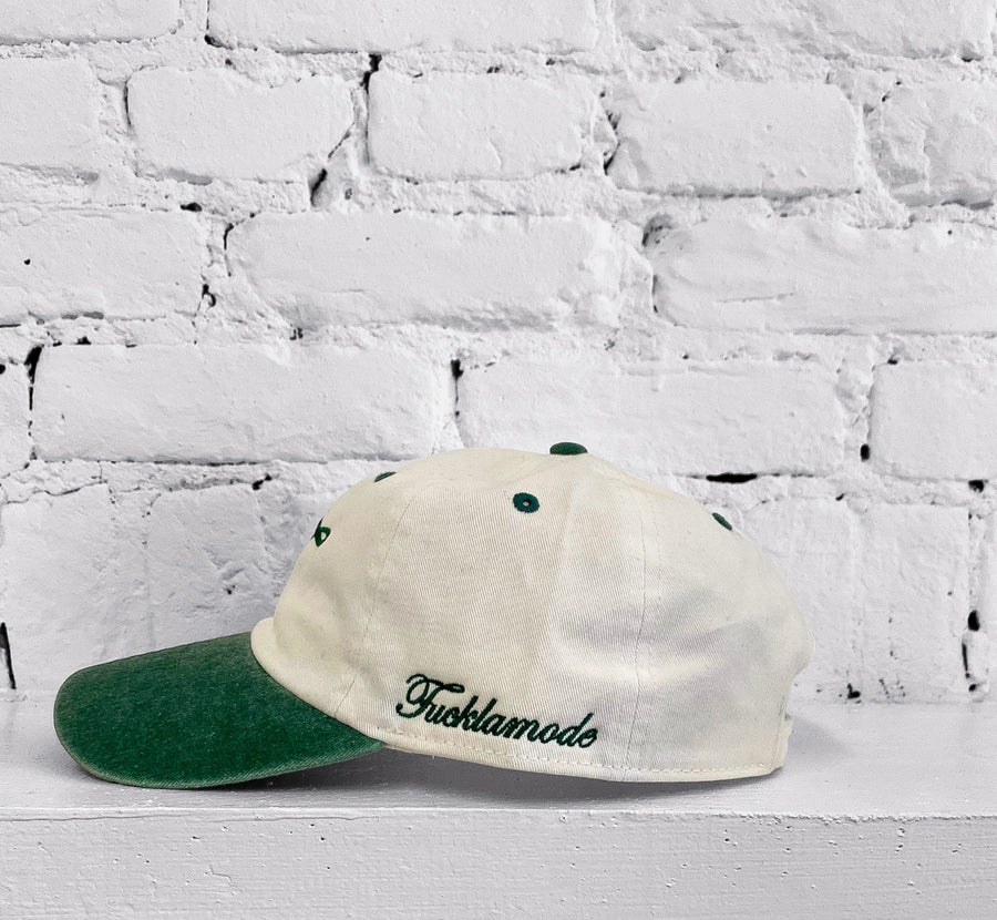 'F' 2 tone cap - Off White + Green