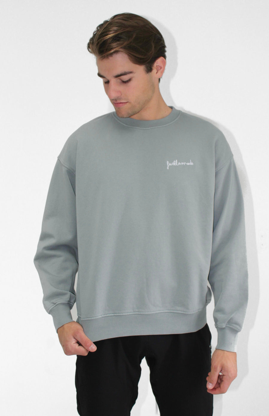 Premium Oversize Crewneck - Steel Blue