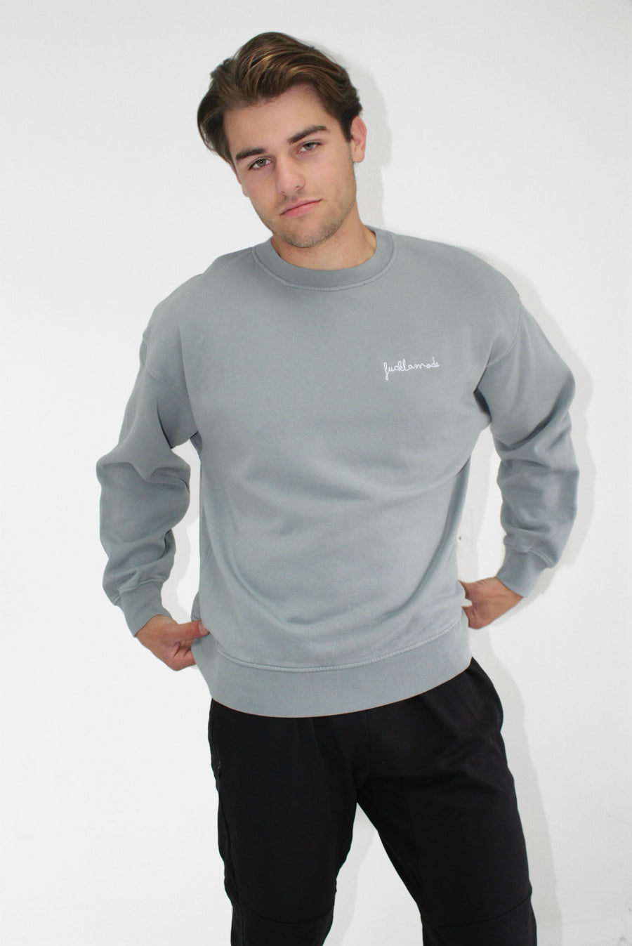 FLM x CS - Premium Oversize Crewneck - Steel Blue